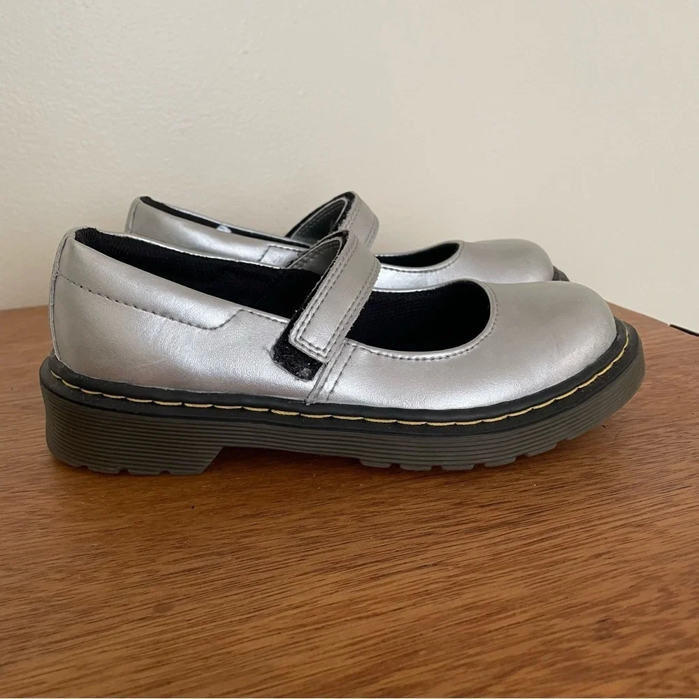 Dr. Martens Kids Silver Mary Jane Shoes